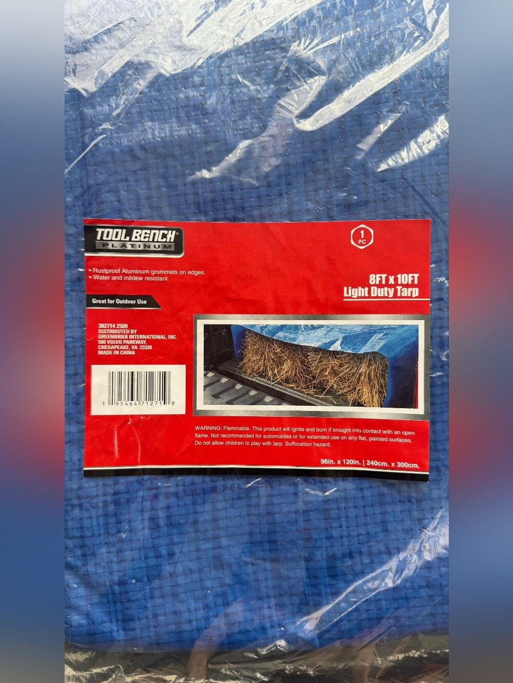 NWT  Tool Bench Platinum 8 ft x 10 ft Light Duty Tarp  - 8ft x 10ft